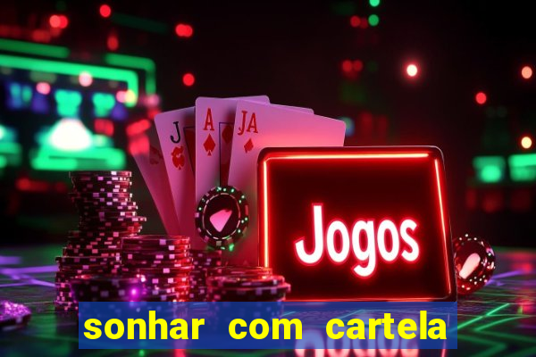 sonhar com cartela de bingo